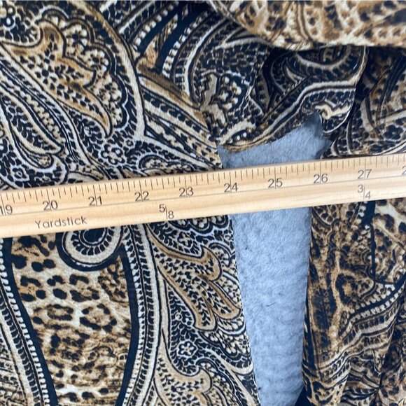 Chicos Top Womens 3 US Extra Large Brown Leopard Mix Button Collar Long Sleeve - Picture 8 of 10